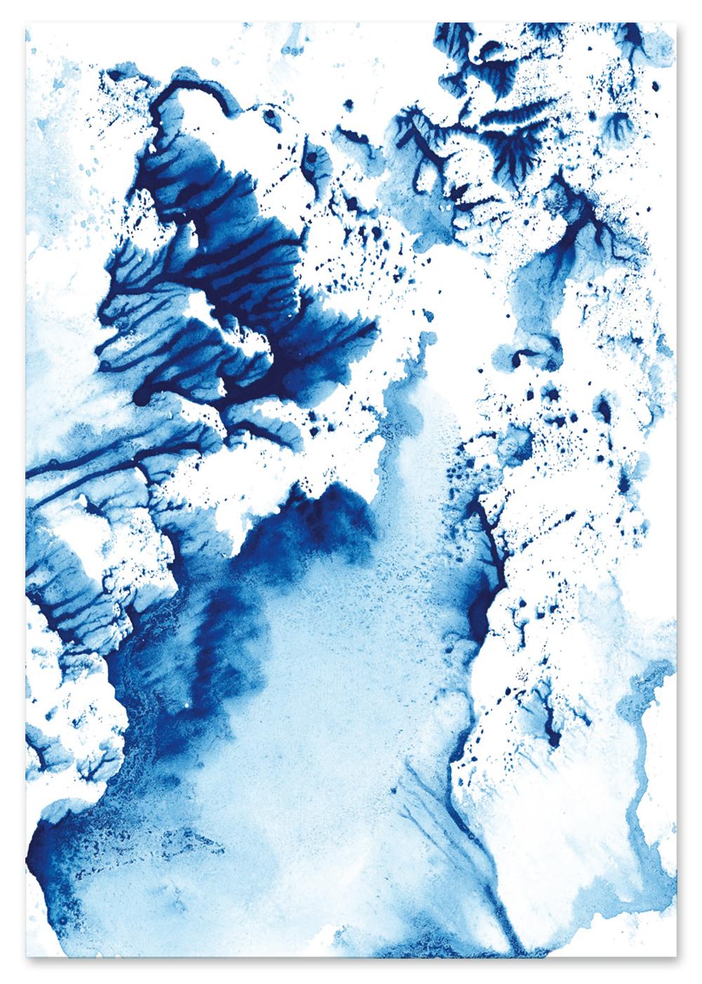 

Plakat abstrakcja niebieska fala 30x40 cm