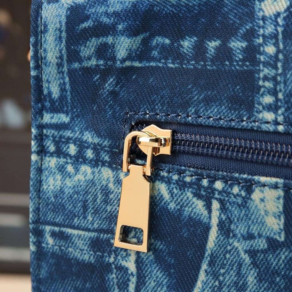 Bags, Fashionable Women'S Diamond-Encrusted Trendy Denim Shoulder Messenger Bag Casual Commuter Handbag Women