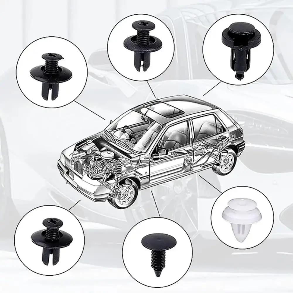 100PCS Universal Bumper Retaining Clip, Automotive Plastic Fastener Push Retainer Kit, Automotive Boxed Buckle Combination Kit