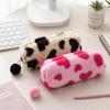 Leopard Print Plush Pencil Case Cartoon Storage Bag Kawaii Stationery Bag  School Use