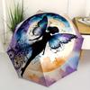 1pc Moonlit Butterfly Themed Umbrella, 8 Rib Frame,Automatic Opening 3 Fold Umbrella, Lightweight and Durable Couple Umbrella-209