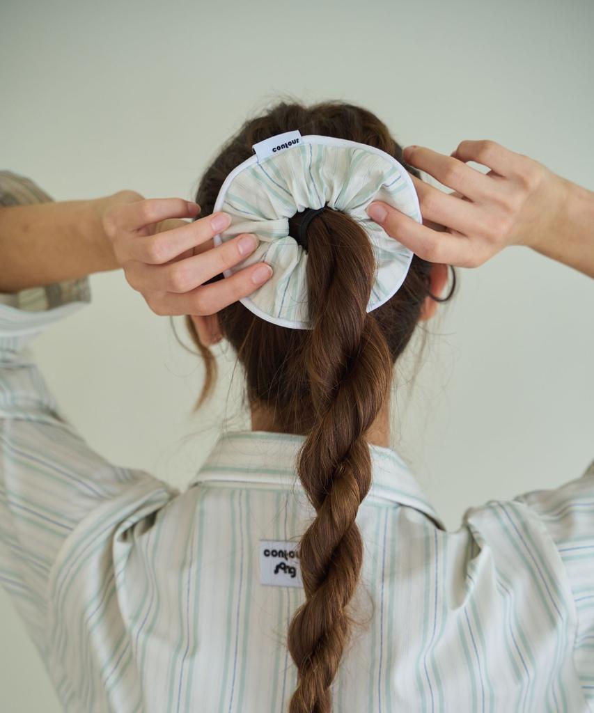 Contoursong Mint Piping Hair Scrunchie