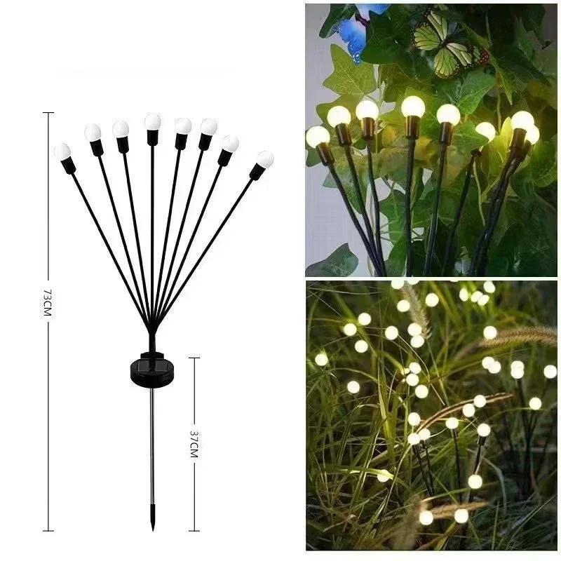 Solar-Powered Waterproof Firefly Swaying LED Pathway Lights - Outdoor Garden Landscape Lighting for Patio Wedding Party Decor