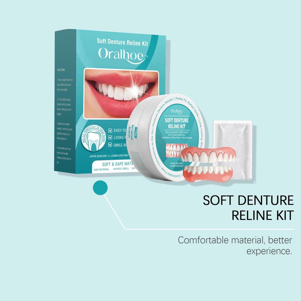 Denture Aesthetic Kit Cosmetic False Teeth Set Cover Teeth Gaps Keep Neat Comfortable