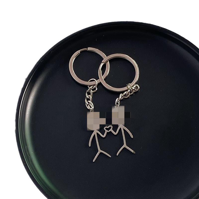 Stickman Heart and Middle Finger Keychain: Cute, Funny Pendant for Students