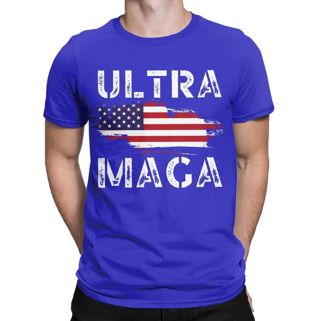 Novelty Ultra MAGA Trump Republican American T-Shirt for Men Crewneck Pure Cotton T Shirt Short Sleeve Tees New Arrival Tops