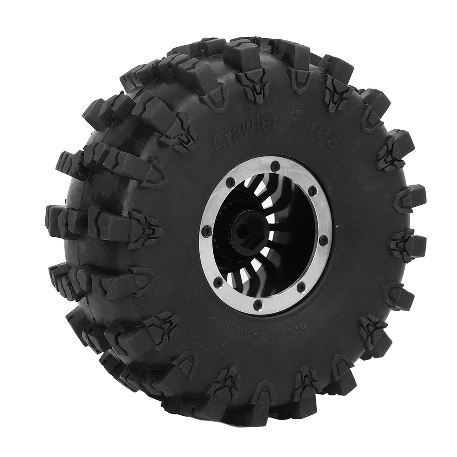 

4Pcs RC Car Tire 2.2in Aluminium Alloy Hub Rubber Wheel Accessory Set Kit for DIY