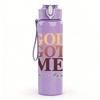 1PC God Got Me Retro Quote Print 750ml Color Plastic Sports Water Bottle Leakproof Flip Straw Lid Suitable for Sports Office Home Use