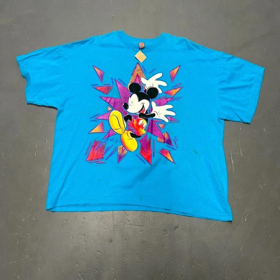 

Vintage 90s/80s colorful bright Mickey Mouse Mickey unlimited big print Tshirt XL