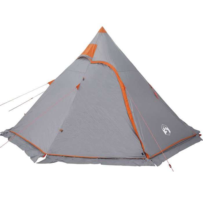 VidaXL Tente de camping tipi 5 personnes gris imperméable, tente, abri de camping, abri de jardin, tente de jardin, abri 4009409