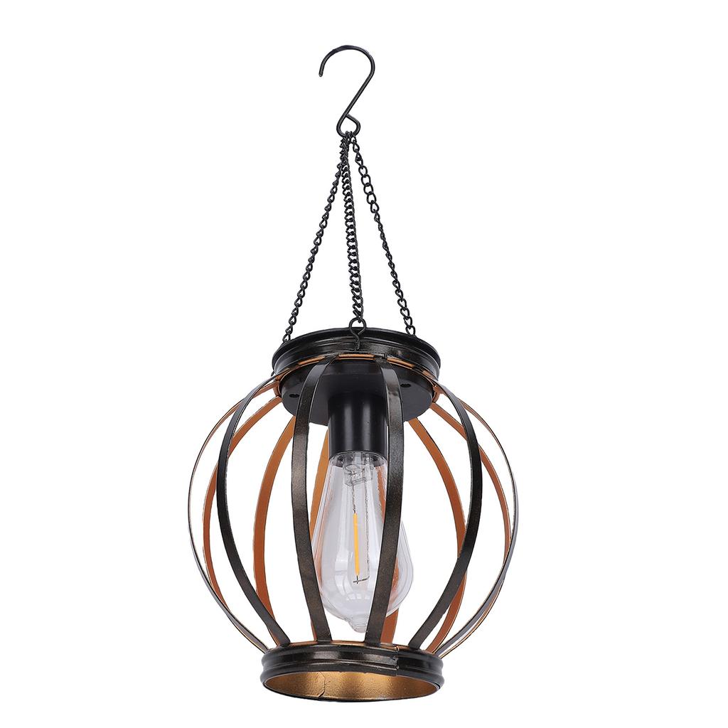Solar  ing Lantern Outdoor Water Proof Metal Solar Powered Light with Hook for Outside Yard Garden Patio Porch Balcony