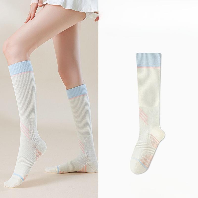 Female Professional Running Hiking Cycling Badminton Yoga Pilates Exercise Pressure Long Leg Socks