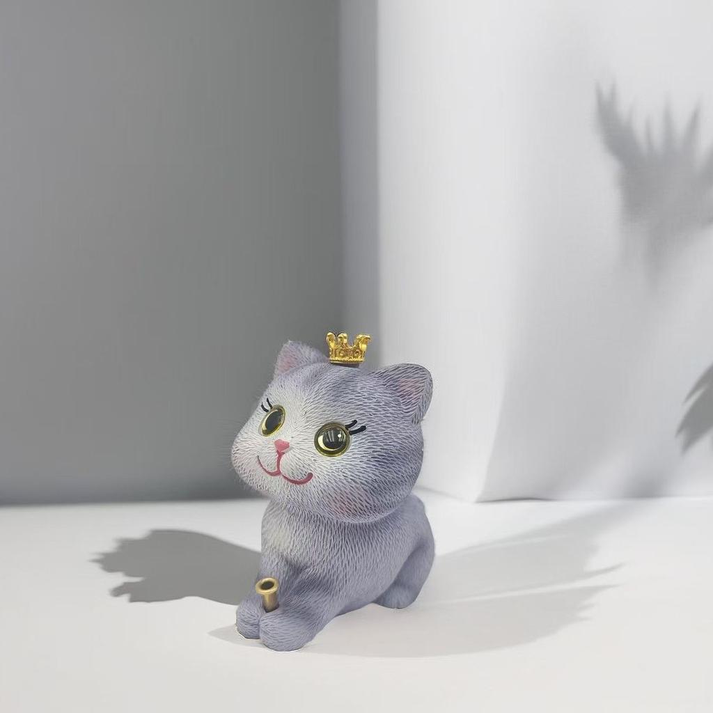 Cat Ornament Plate,Cute Resin Kitten Incense Holder Bracket,Tide Play Line Incense Plug,Indoor Tea Room Aromatherapy Stove