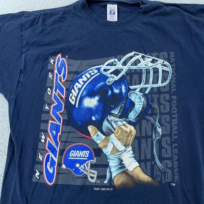 Vintage New York Giants T-Shirt Herren L/XL Blau NFL Football Logo 7 90er Jahre Tee