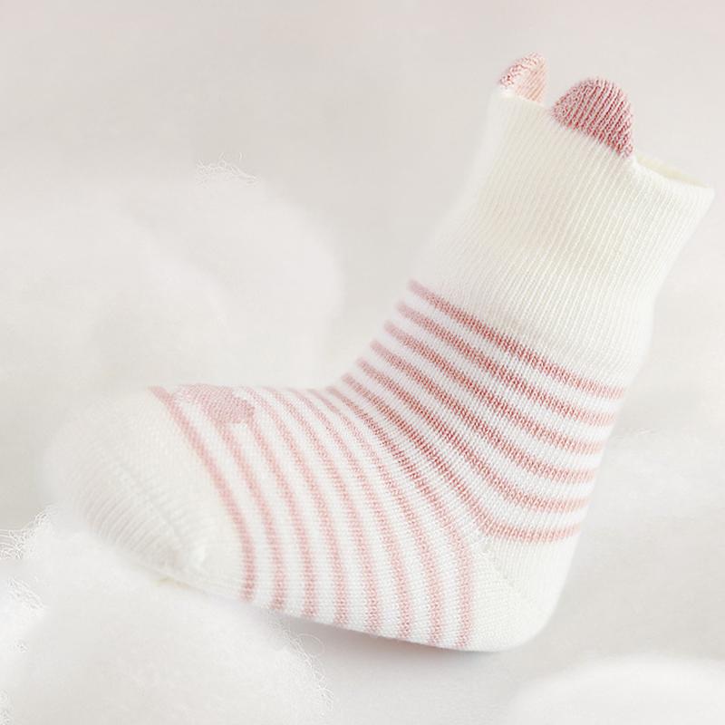 3 Pairs Baby Adorable Floor Socks Breathable Casual Socks For Boys and Girls Striped Cute Kids Indoor Socks