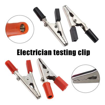 Handle Test Probe Metal Connector Socket Battery Plug  Electirc Testing  Alligator Clips Crocodile Wire Clip Plastic Handle