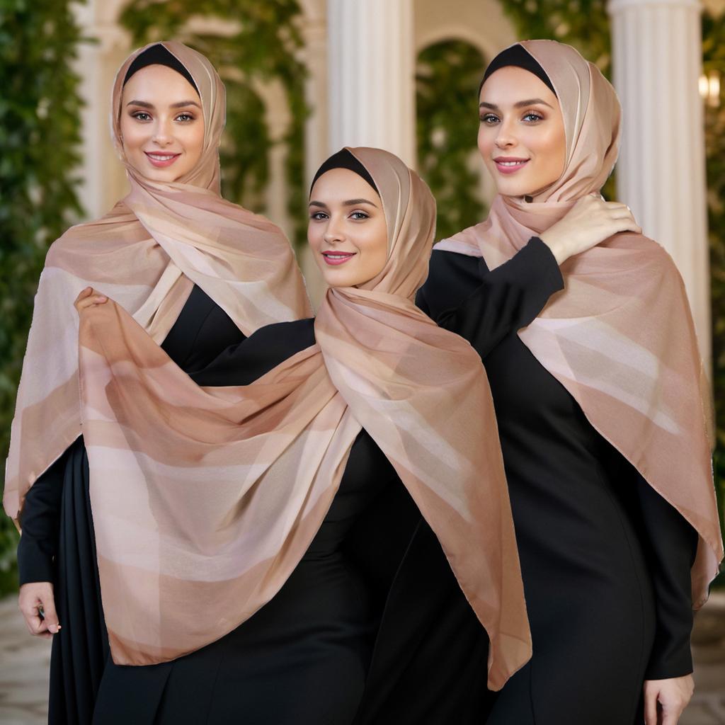 New Chiffon Printing Digital Printing Long Scarf Turkey Middle East Scarf Malaysia Indonesian Women Ethnic Headscarf