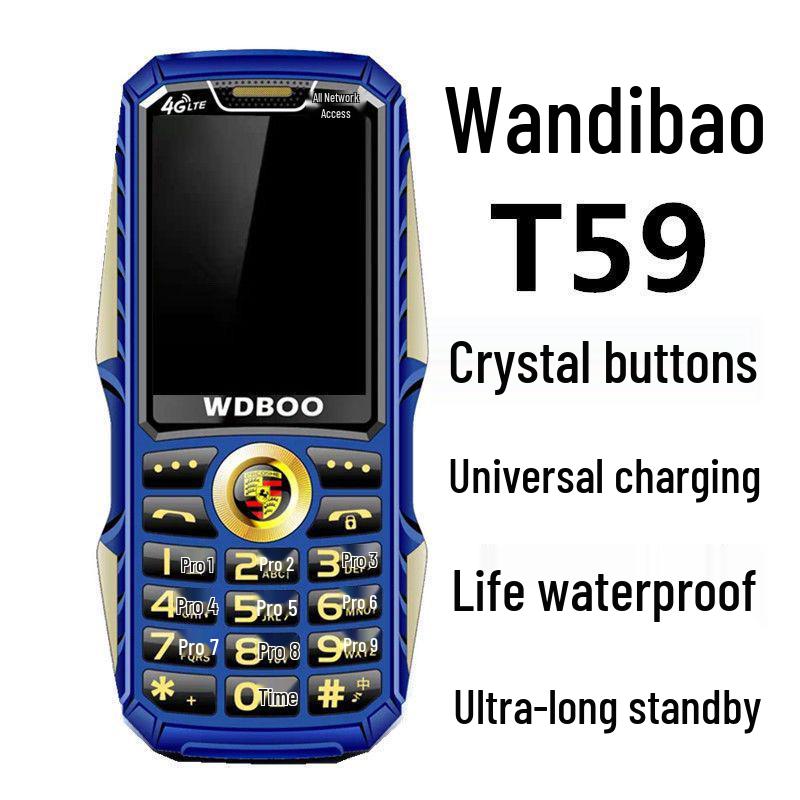 

Wandibao T59 Senior Phone: 4G, Long Standby, Large Font T59 Blue with Confidential Sticker 2300mAh
