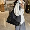 Stylish large-capacity splicing tote bag women's new sweet lace shoulder bag casual commuter bag