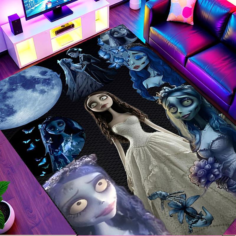 Corpse Bride Print Rug, Washable Floor Carpet, For Entryway Dorm Laundry Room Office Study, Home Decor Birthday Christmas Gift