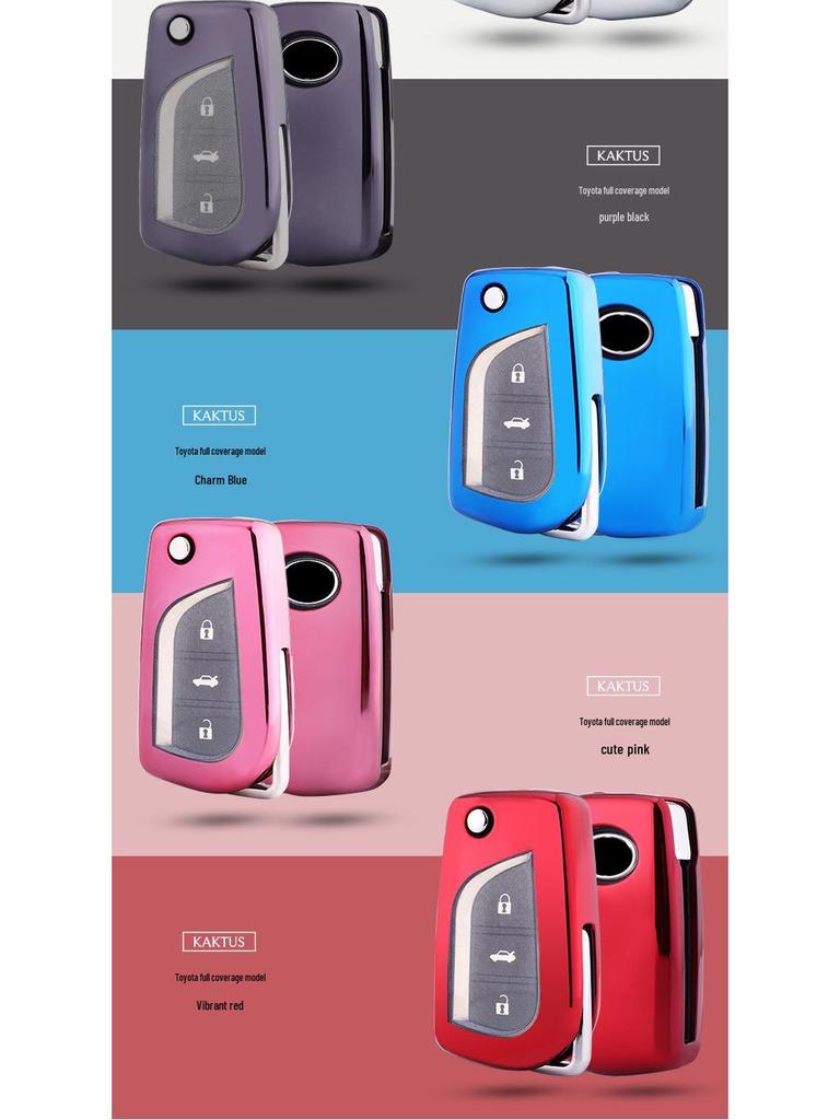 KAKTUS TPU Pouzdro na klíč od auta pro Toyota Camry/Corolla - Měkký gumový obal se sadou přezek