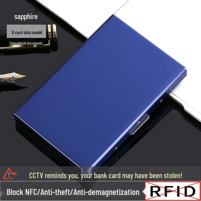 Portable Anti-Theft RFID Blocking Stainless Steel Card Holder for Men & Women