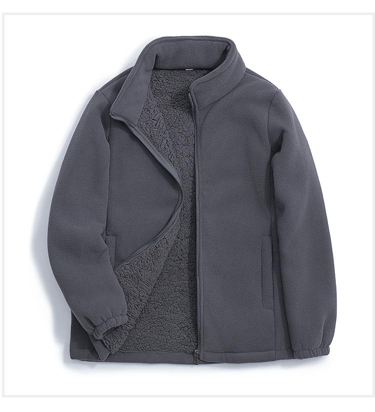 Unisex 2025 Cotton Coat: Short Fleece Stand-up Collar Cardigan for Autumn/Winter, Double-Sided Thick Warm Outerwear.
