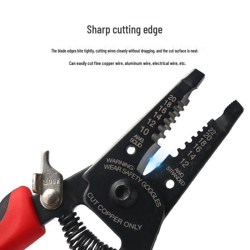 8-Inch European Multi-Functional Wire Stripper & Crimping Tool: 5-in-1 Electrician Pliers