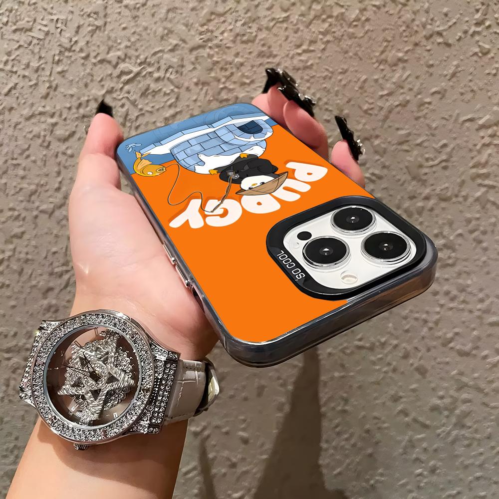 

Чехол для телефона Pudgy Penguins Art Матовый Цветной Серебряный Для Iphone 17 Air 16 15 14 Pro 13 12 Plus 11 7 8 Max Роскошный Чехол iPhone 14 Pro