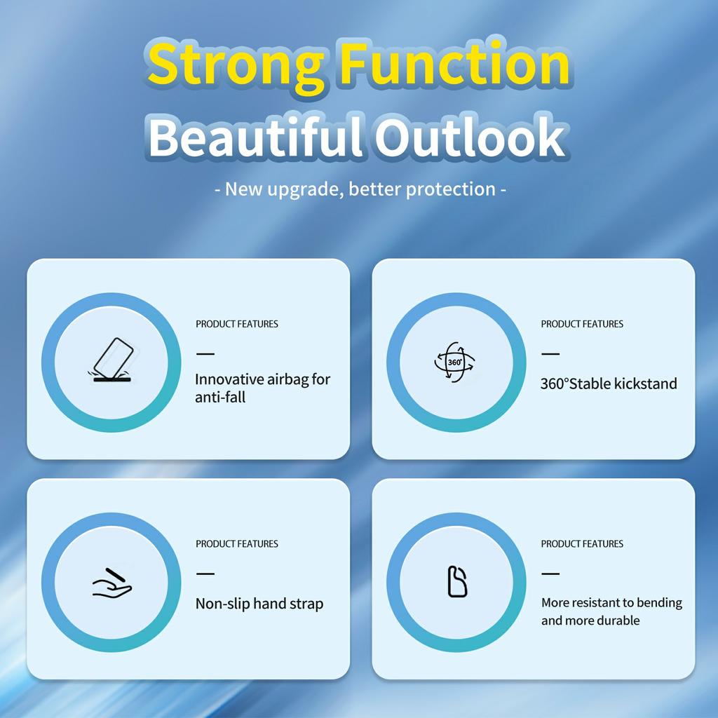 For iPad Air 13 (2025)/(2024) Case Kickstand PC+TPU Shockproof Tablet Cover With Hand Strap