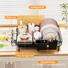 Kitchen Bowl Rack Household Retractable Countertop Drain Bowl Rack Multifunctional Pumping Dish Storage Rack