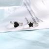 Black Mini Love Ear Buckle Dark Cold Wind Small Earrings Personalized Drop Glaze Star Earbone Clip Earrings Female