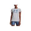 Under Armour Training Sports Printed Crew Neck T-Shirt Women Tops Grey 1363352-011