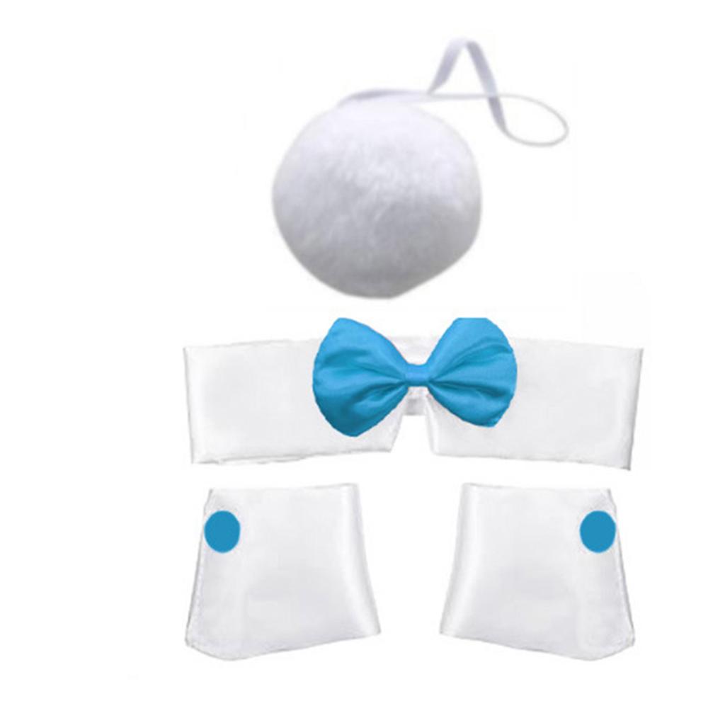 Long Rabbit Ears Headband Bowtie Cuffs Rabbit Costume Set Club Party Outfit Stage Suit Female Role Play Costume