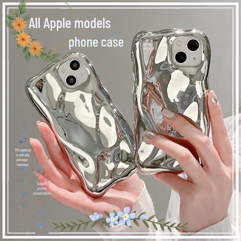

Elegant Wave Crater Case for iPhone 15 Pro - Luxurious, Durable, All-Inclusive Design for Couples iPhone 13