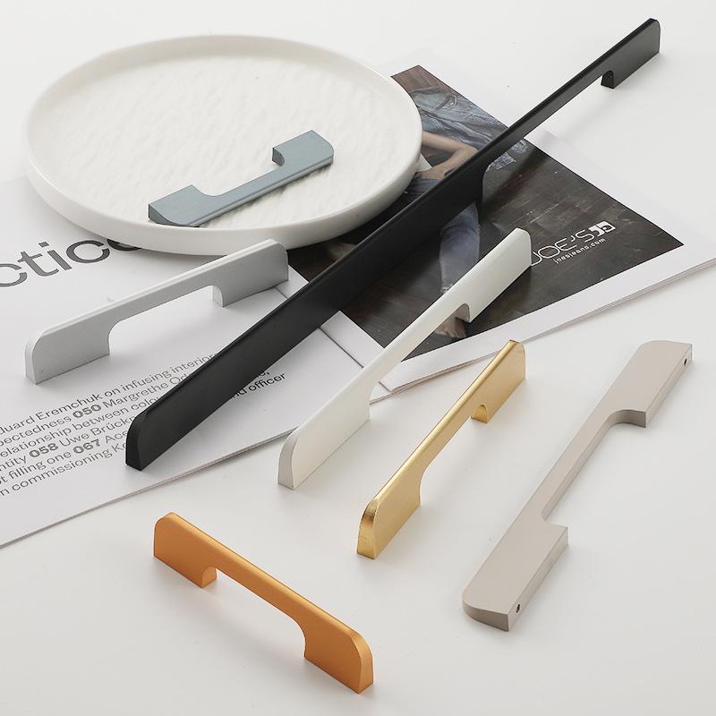 Solid Black Lengthening One Meter Cabinet Long Handle Modern Simple Lengthening Cabinet Door Handle