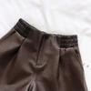 Shorts Women's Loose High Waist Leather Pants Solid Color Casual Wide Leg Pants