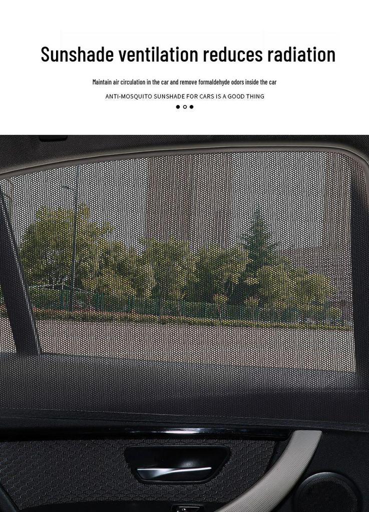 Universal Car Window Sunshade with Anti-Mosquito Screen and Heat Insulation