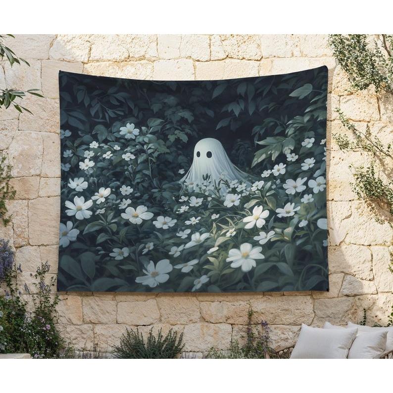 flowers tapestry 75x100 чёрный