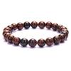 New European & American Style Cross Bracelet, 8MM Natural Stone Beaded Fashion Accessory