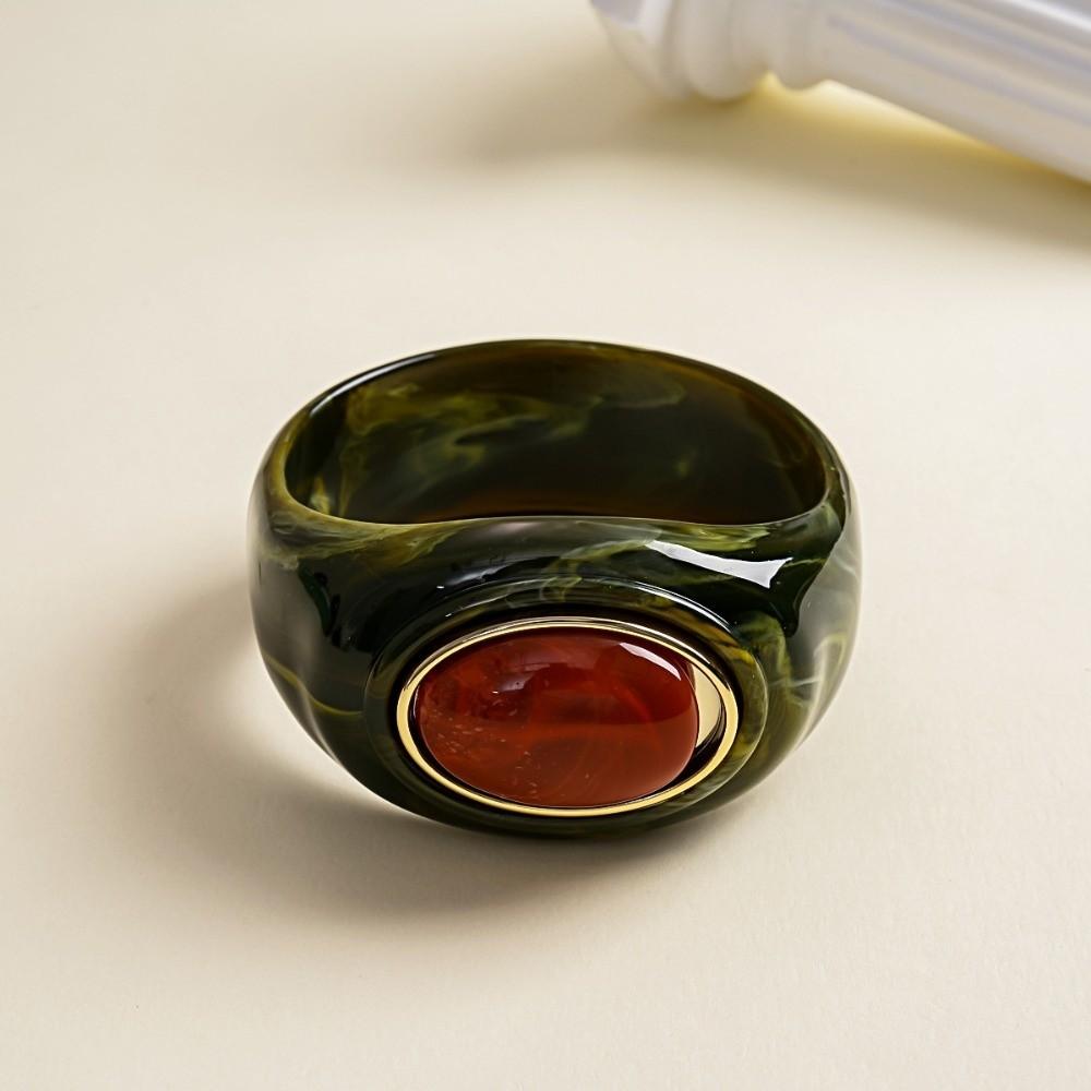 Europe American Style Acrylic Bangle Smudging Retro Hand Ring Cute Irregular Wide Bracelet Girls