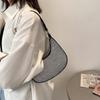 Women's Vintage Single Shoulder Bag Solid Color Casual Messenger Bag Elegant Versatile Handbag Inlaid Diamond Underarm Bag