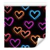Neon Glitter Hearts Wallpaper Black, Rust and Plum 50x1000