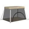Parc pour bébé avec matelas Taupe Tissu de lin