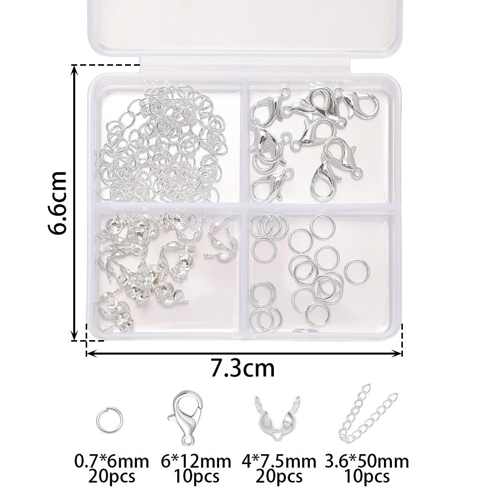 1 Box 4-Fächer 14/18 Karat Goldfarben Beschichtete Karabinerverschlüsse Offene Biegeringe Sets Für DIY Armband Halskette Schmuckherstellung Zubehör