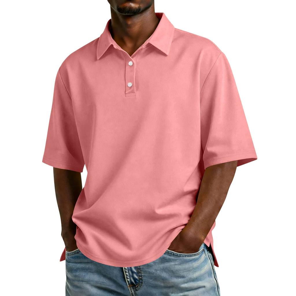 Men's Casual Collared Button-Down Lightweight Breathable Short-Sleeve Shirt