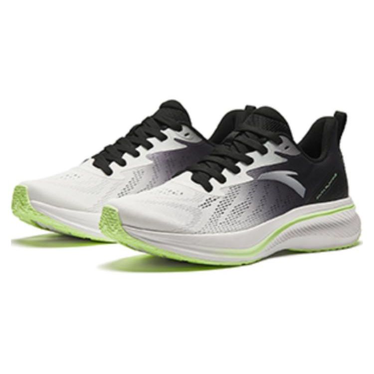 Anta Comfortable Lightweight Shock Absorbing Durable Low Top Running Shoes Men Sneakers White Black 112425534-3