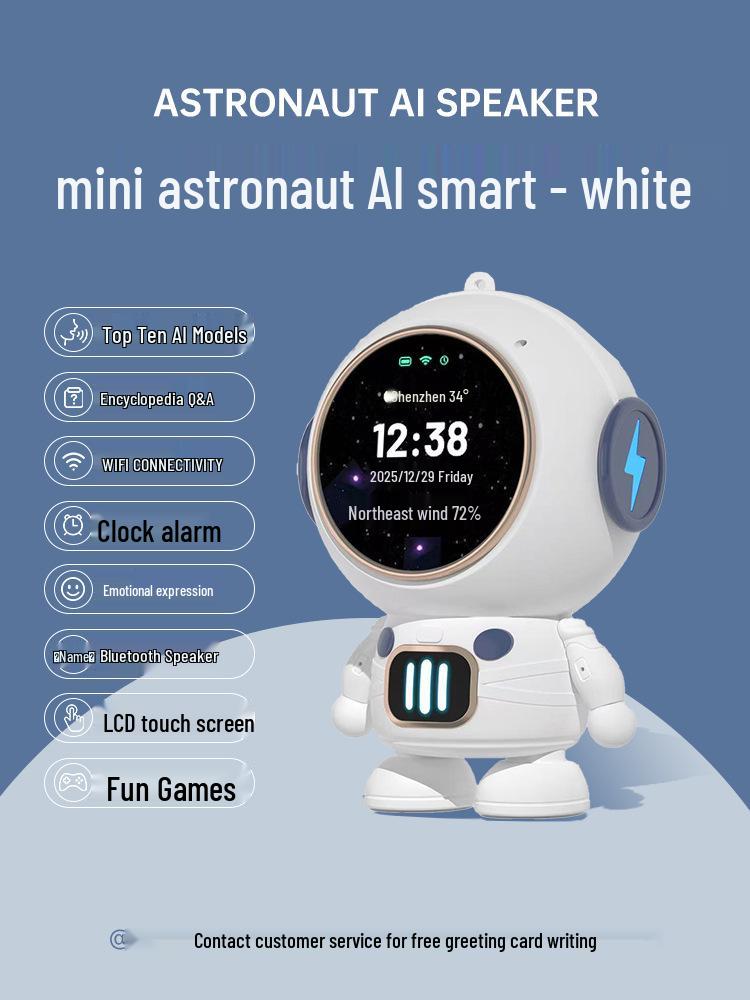 

M2 Astronaut AI Voice-Interactive Student Alarm Clock & Learning Robot білий