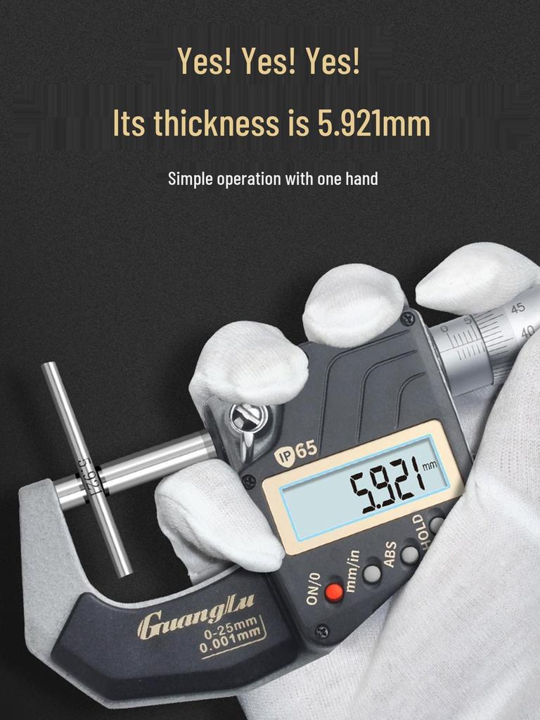 Guanglu Digital High-Precision Waterproof Micrometer with Display