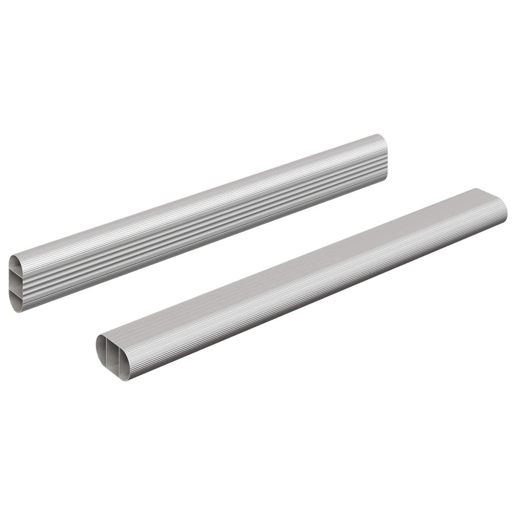 Clothes Rod 2 pcs Silver 264 x 15 x 29 mm Aluminium Alloy